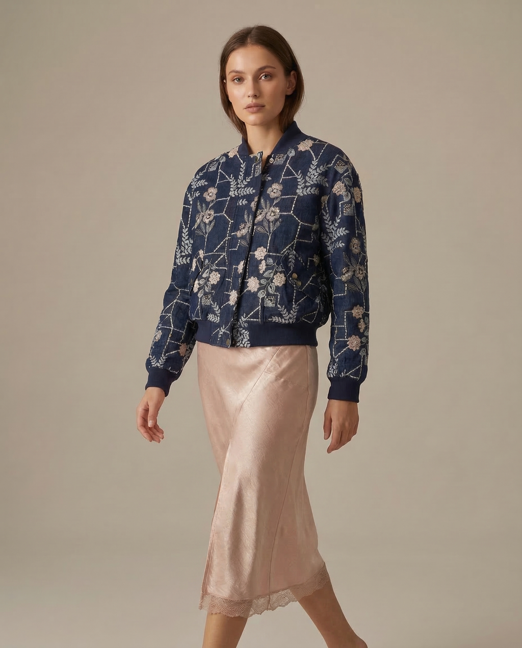 Blue Top and Pink Skirt Set