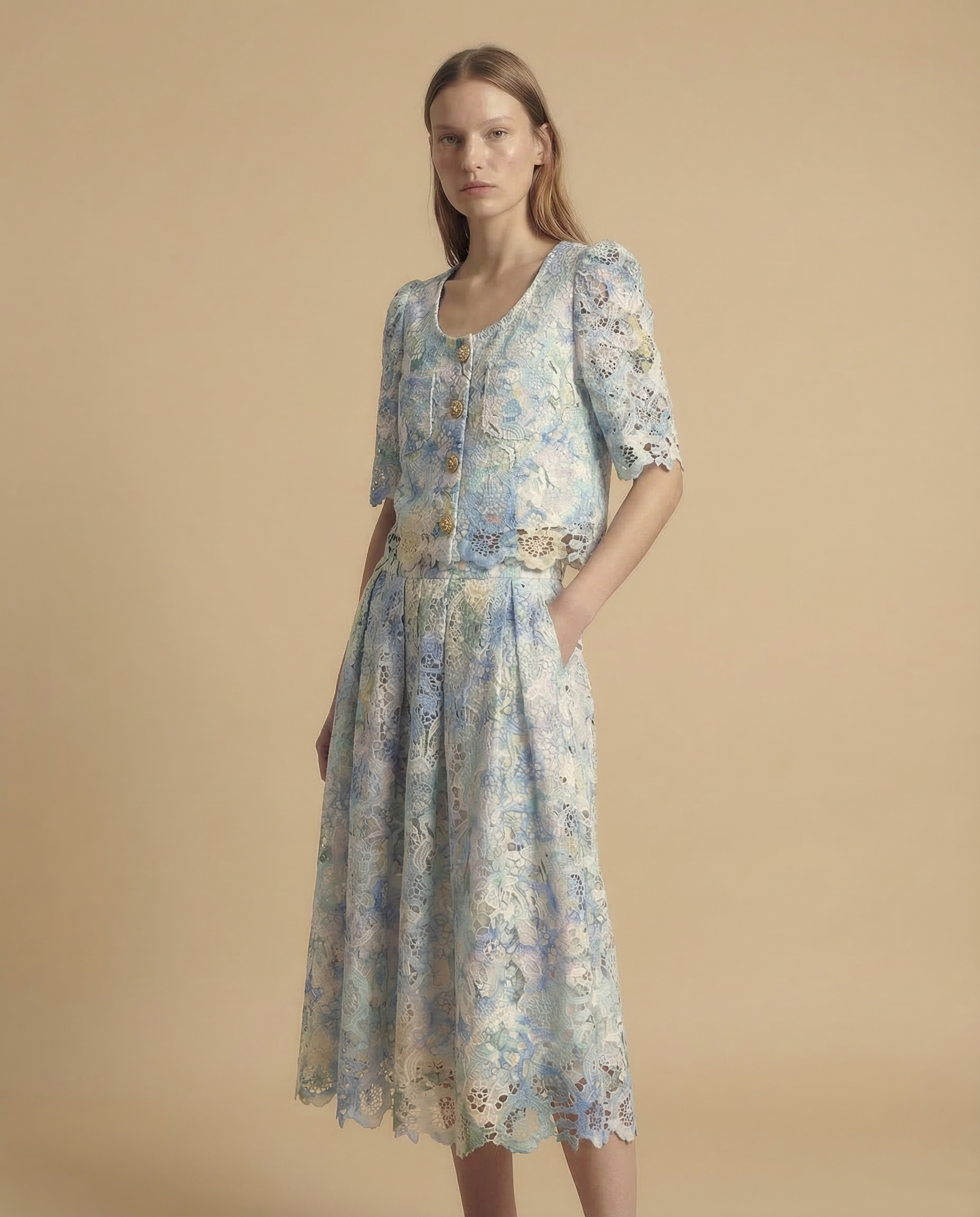 Lace Blue Co-ord Set