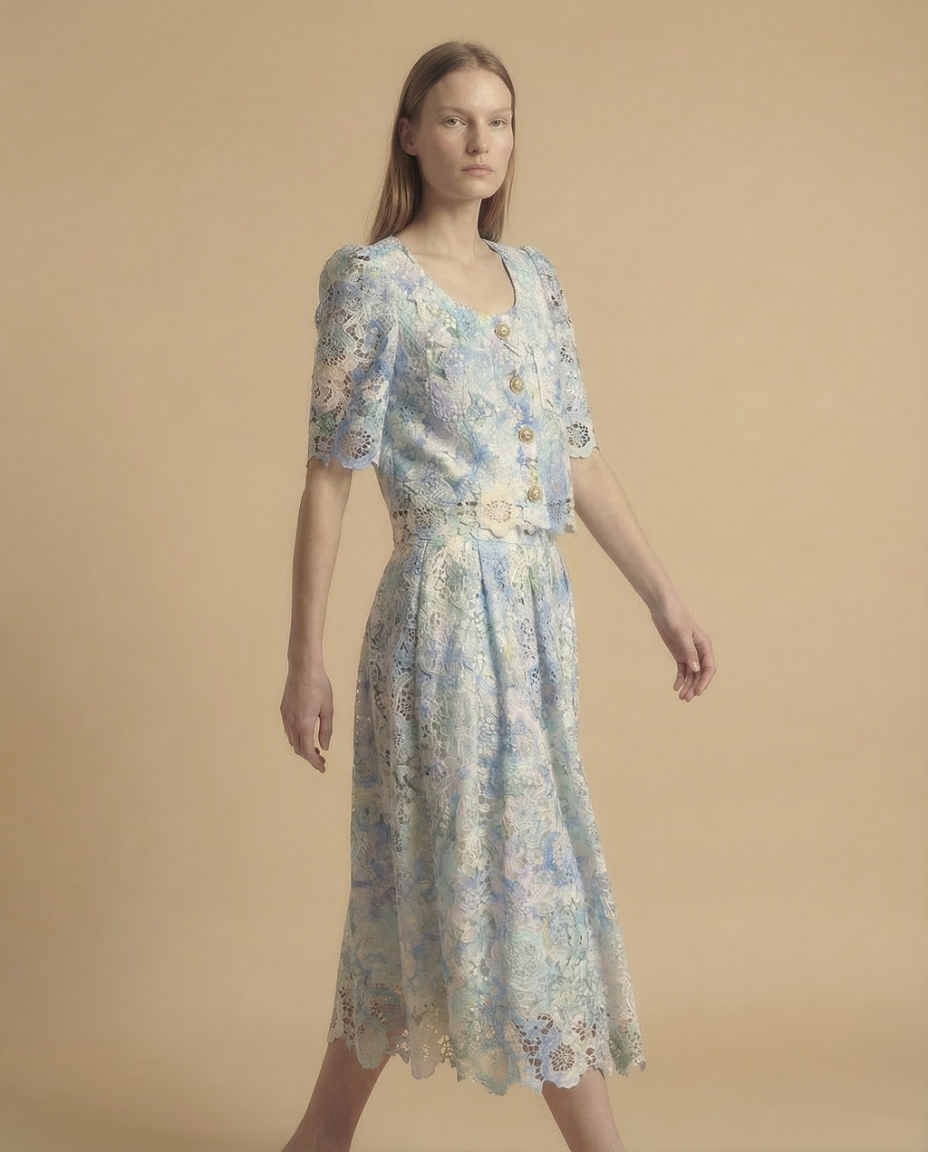 Lace Blue Co-ord Set