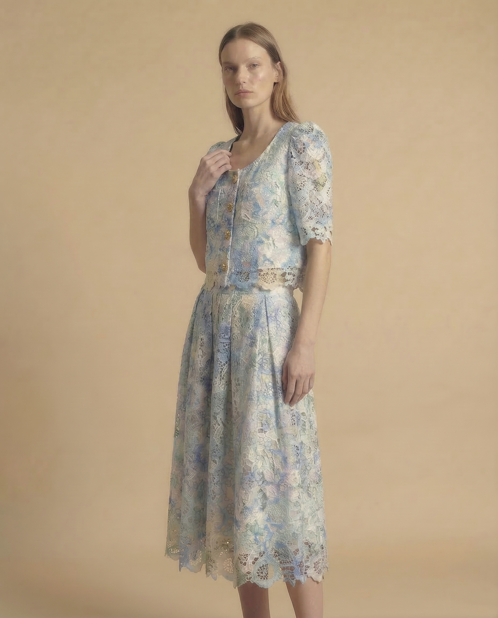 Lace Blue Co-ord Set