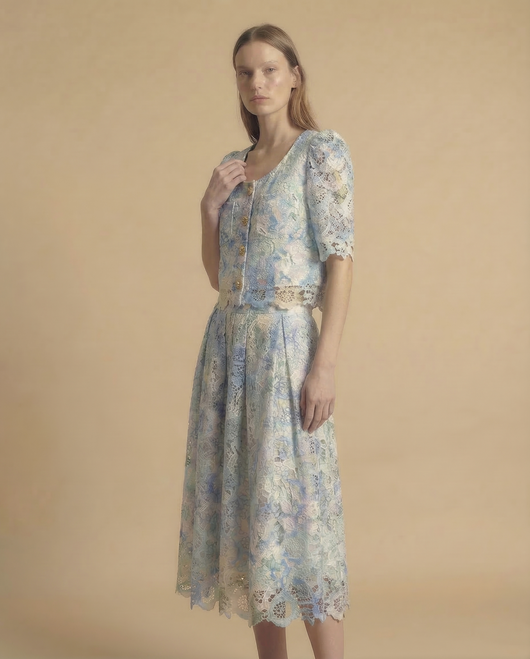 Lace Blue Co-ord Set